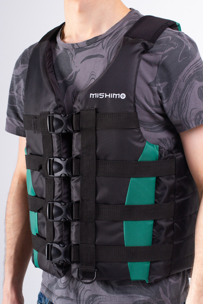 Жилет спасательный MISHIMO PRO Премиум качества Черно-зеленый в Кургане