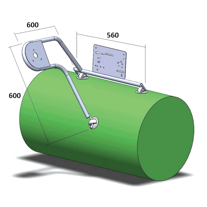 Стойка рулевая с креплением на баллон надувной лодки 25мм в Кургане