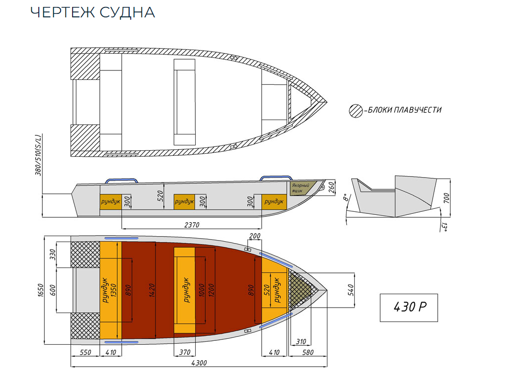 Алюминиевая лодка  Wyatboat-430 Р в Кургане