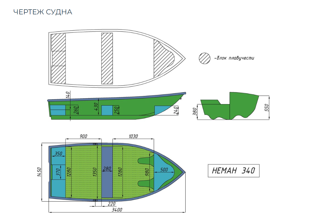 Стеклопластиковая лодка Neman-340 (тримаран) в Кургане