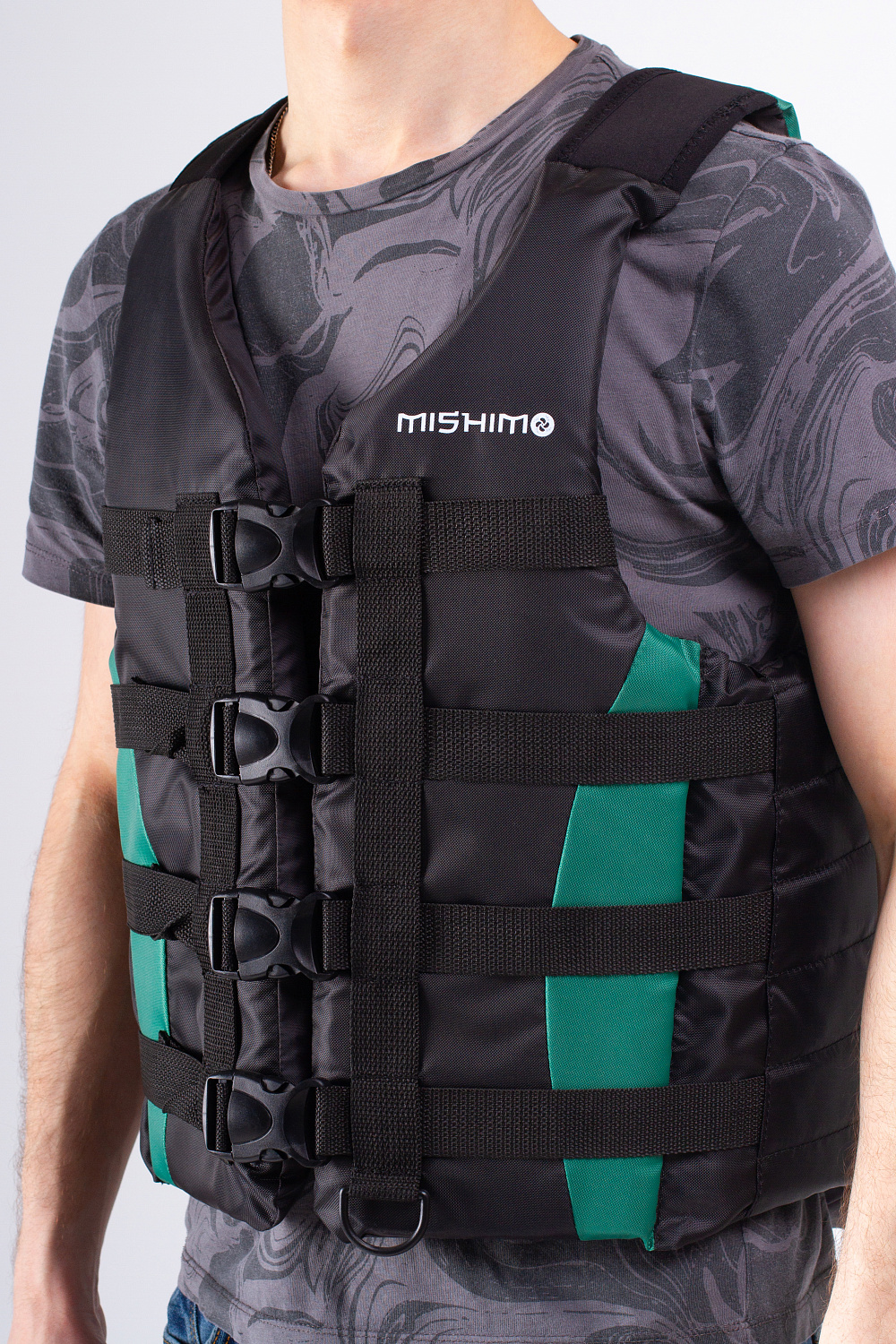Жилет спасательный MISHIMO PRO Премиум качества Черно-зеленый в Кургане