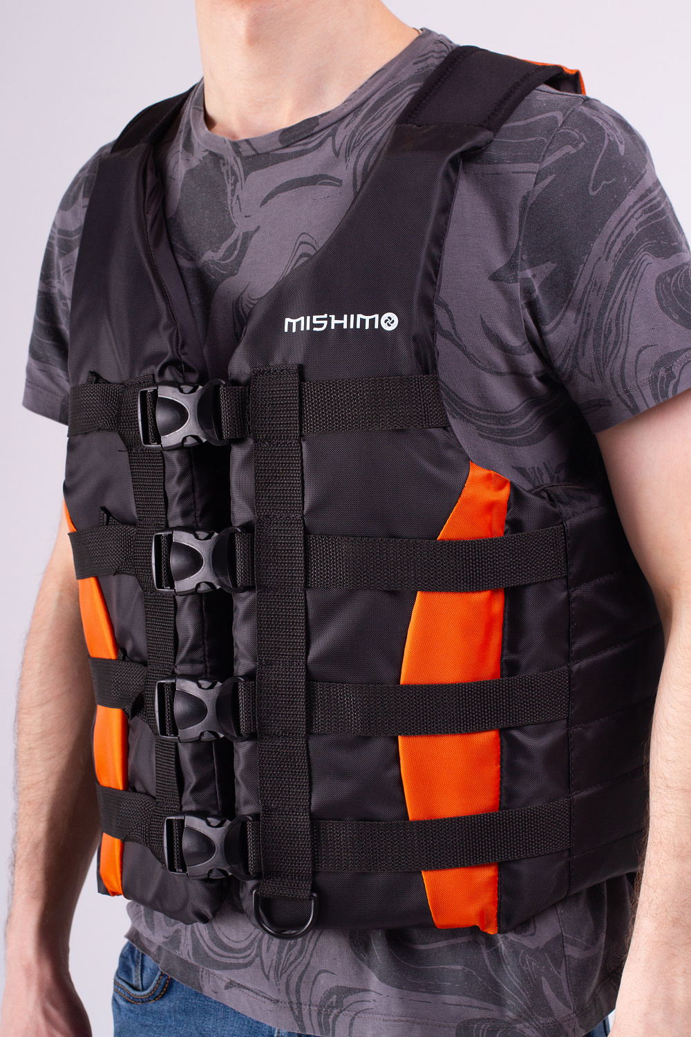 Жилет спасательный MISHIMO PRO Премиум качества Черно-оранжевый в Кургане