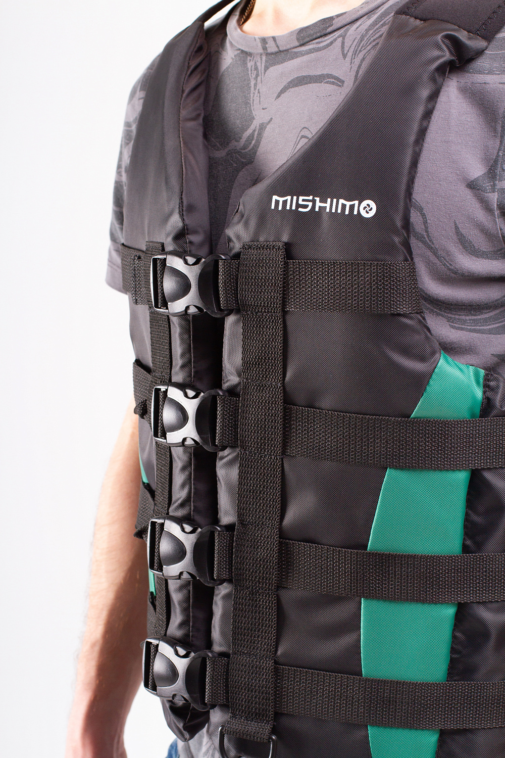 Жилет спасательный MISHIMO PRO Премиум качества Черно-зеленый в Кургане