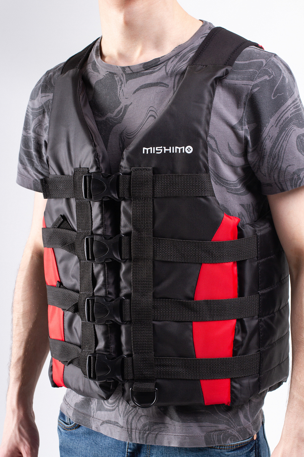 Жилет спасательный MISHIMO PRO Премиум качества Черно-красный в Кургане